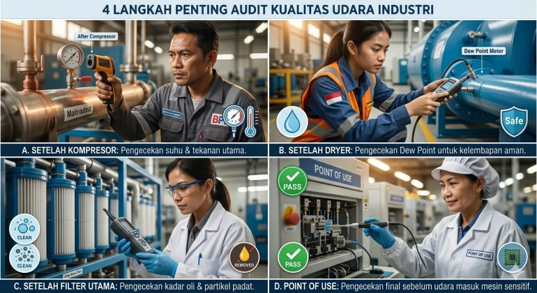 Pengecekan kualitas udara kompresor